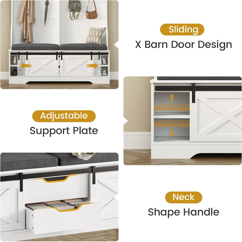 August Grove® Maci Hall Tree with Bench and Shoe Storage